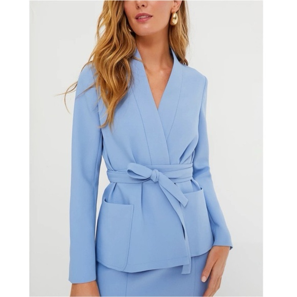 Tuckernuck-Gracie cornflower Blue wrap Belted Blazer